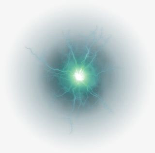 绿色清新球状闪电效果元素免抠