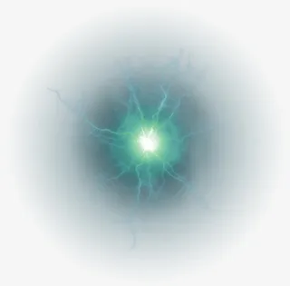 绿色清新球状闪电效果元素免抠