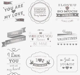 9款白色情人节标签矢量素材免抠