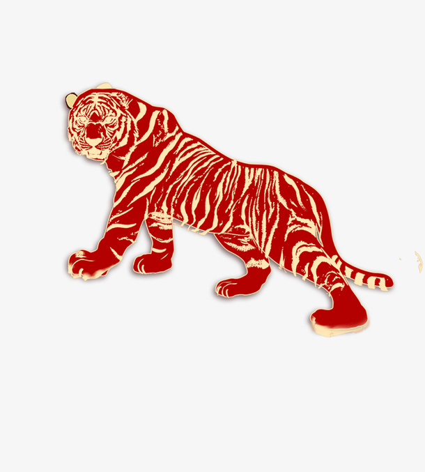 新年大气老虎免抠动植物动物元素