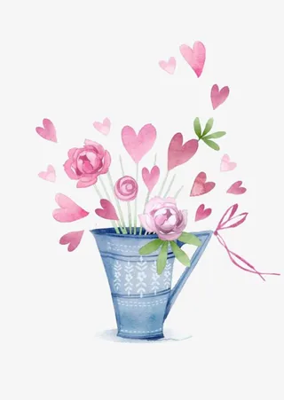 手绘卡通风格花盆免抠