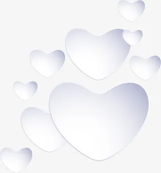 白色心形图案免抠