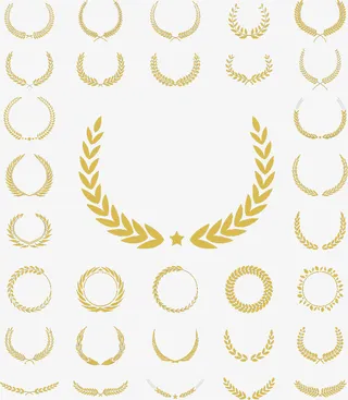 各式各样的麦穗免抠图标元素