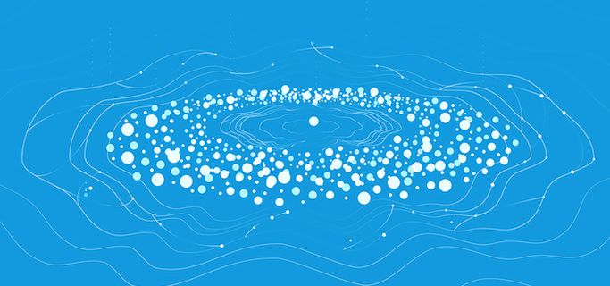 蓝色曲线扁平化背景装饰高清