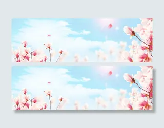 唯美春天风景背景免抠