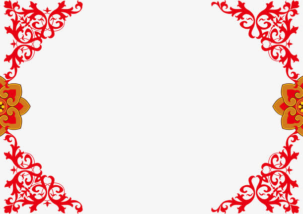 欧美花纹边框免抠