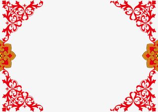 欧美花纹边框免抠