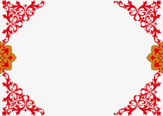 欧美花纹边框免抠