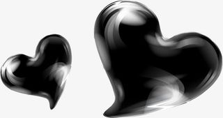 手绘黑色爱心婚礼免抠