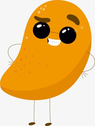 双手叉腰的芒果小人免抠