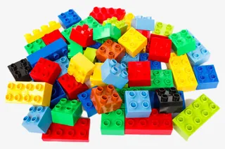 一堆彩色的塑料积木免抠