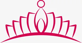 玫红色对称的女王王冠免抠手绘/卡通卡通元素