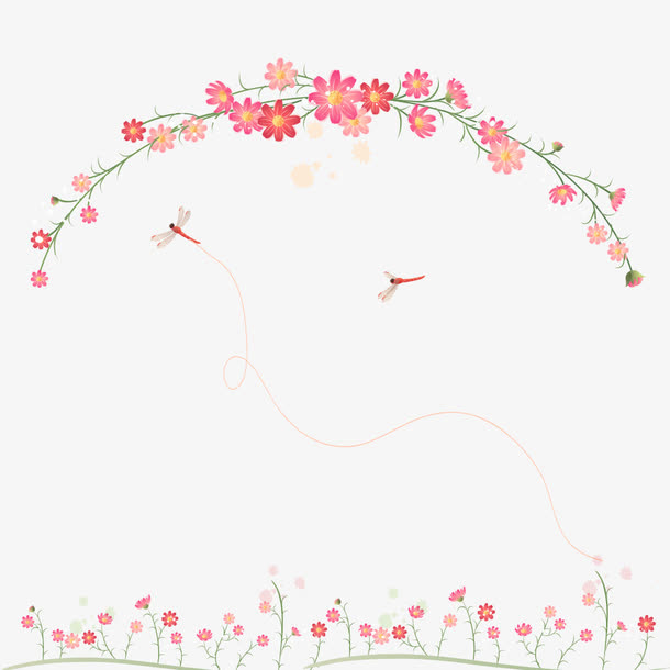 小清新底纹花边免抠