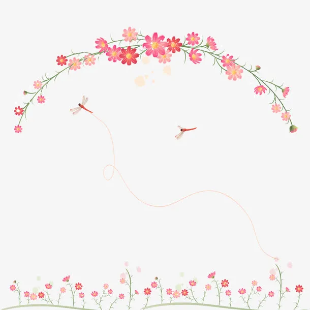 小清新底纹花边免抠
