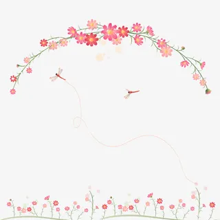 小清新底纹花边免抠