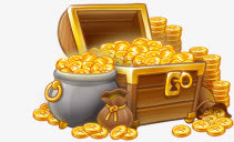 宝箱和金币免抠