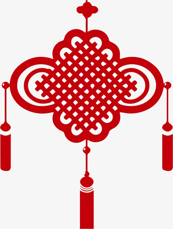 春节红色中国结挂饰免抠