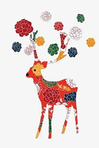 抽象花鹿素材免抠