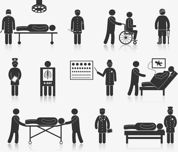 医生看病图标剪影免抠