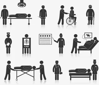 医生看病图标剪影免抠