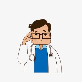 卡通手扶眼镜的医生素材免抠