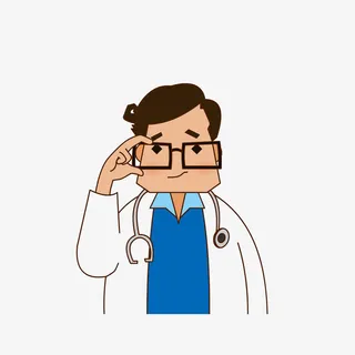 卡通手扶眼镜的医生素材免抠