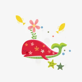 红色现代图形装饰免抠