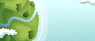 卡通地球日文艺小清新环保绿色背景素材高清