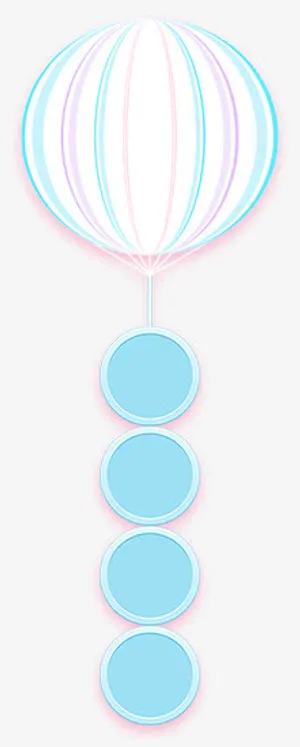 蓝色热气球装饰免抠