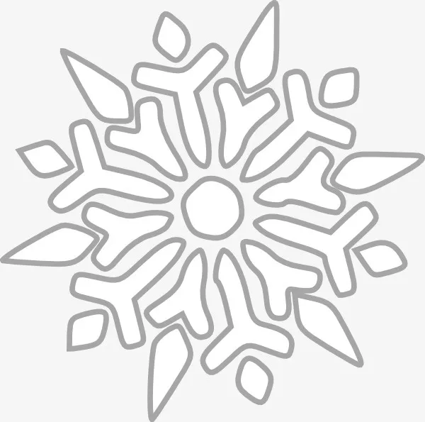 一片雪花白色纯色对称免抠