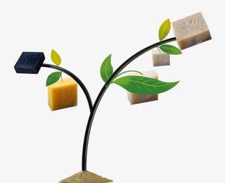 树枝上的方形香皂七夕情人节免抠