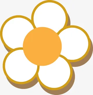 卡通黄色花朵免抠