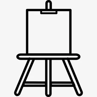 颜料画架勾勒艺术工具图标免抠