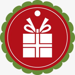红色礼盒标志免抠