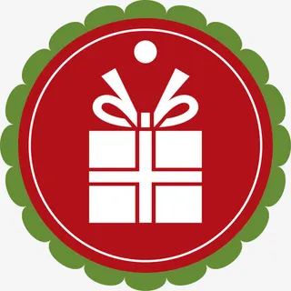 红色礼盒标志免抠