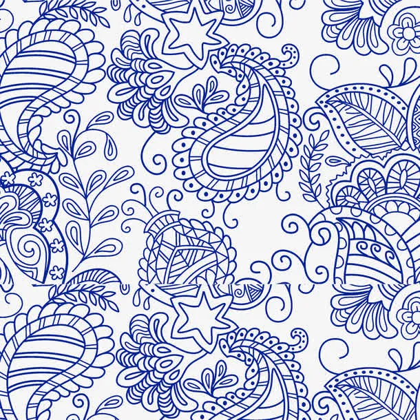 少数民族花纹蓝色美观免抠