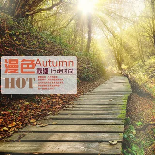 秋季山路服装背景图高清