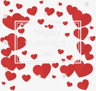 浪漫红色情人节海报免抠