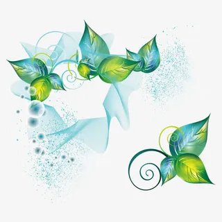 叶子炫彩装饰素材免抠