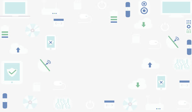 蓝白色科技电子设备免抠