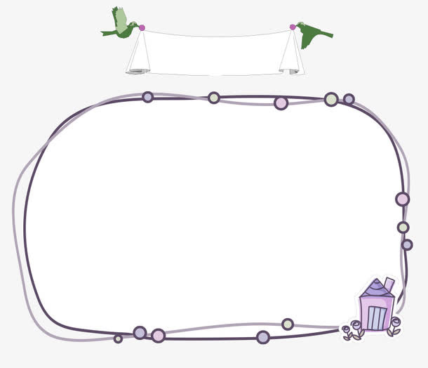 紫色卡通框架边框纹理免抠