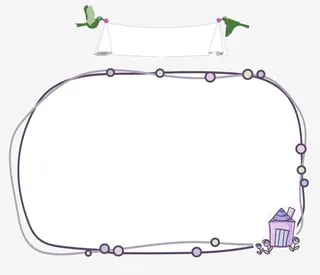 紫色卡通框架边框纹理免抠