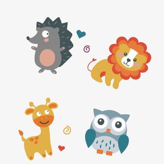 手绘小动物免抠