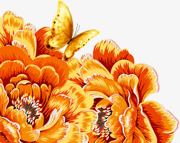 中秋节黄色水彩花朵海报免抠