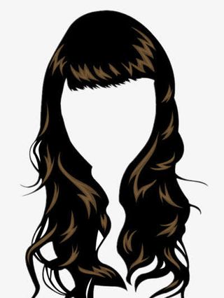 齐刘海卷发矢量图免抠