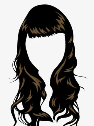 齐刘海卷发矢量图免抠