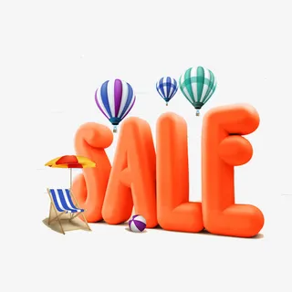 夏季促销艺术字免抠