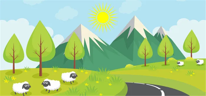 卡通山林背景高清