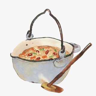 大锅汤手绘画素材图片免抠