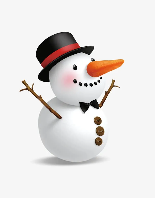 白色雪人免抠